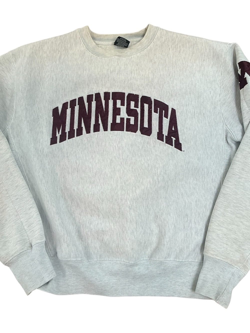 Vintage 90s Minnesota Gophers classic gray reverse weave style Crewneck SZ Med